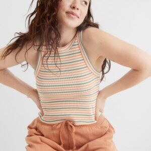 Aerie Free Spirit Stripped Ribbed Tank Size Medium